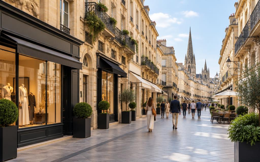 Rue commerçante à Bordeaux