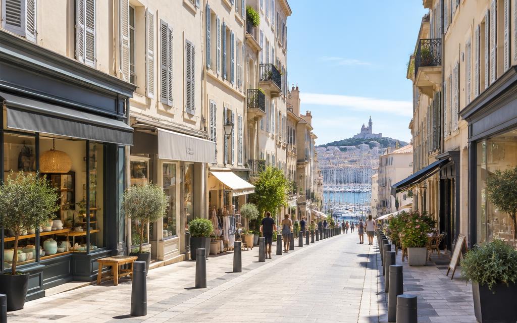 Rue commerçante à Marseille