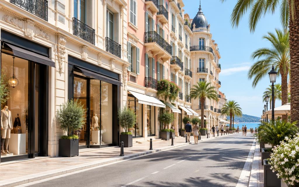 Rue commerçante à Nice
