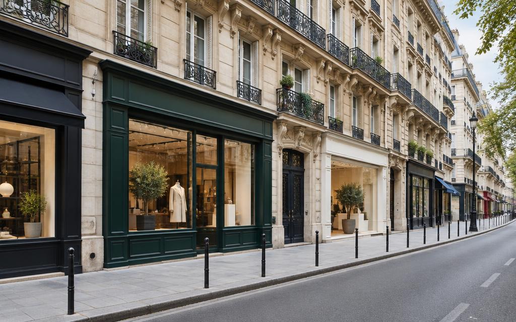 Rue commerçante à Paris