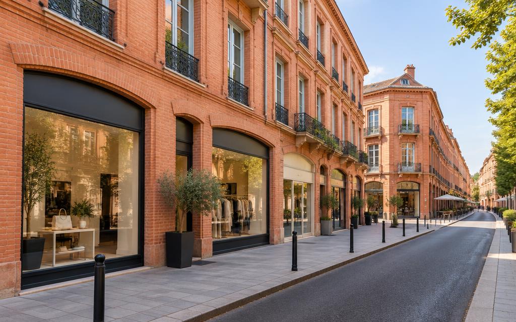 Rue commerçante à Toulouse